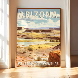 Arizona State Scenery Poster Art Print, Retro Nati