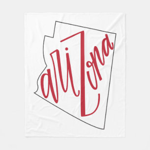 Arizona   State Typography Design Fleece Blanket