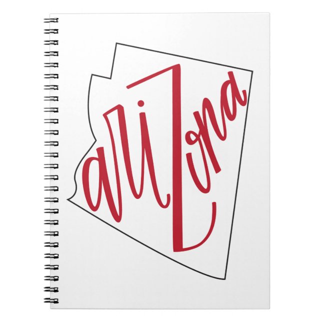 Arizona | State Typography Design Spiral Notebook (Front)
