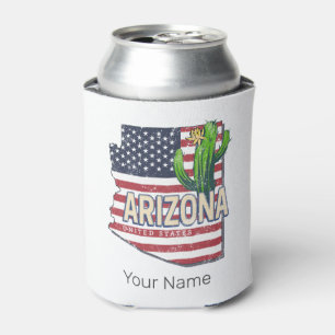 Arizona State United States Retro Map Vintage USA Can Cooler