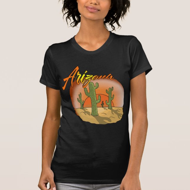 ARIZONA Sunset Cactus T-Shirt (Front)