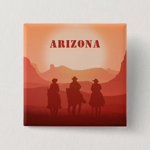 Arizona Sunset custom magnet 15 Cm Square Badge