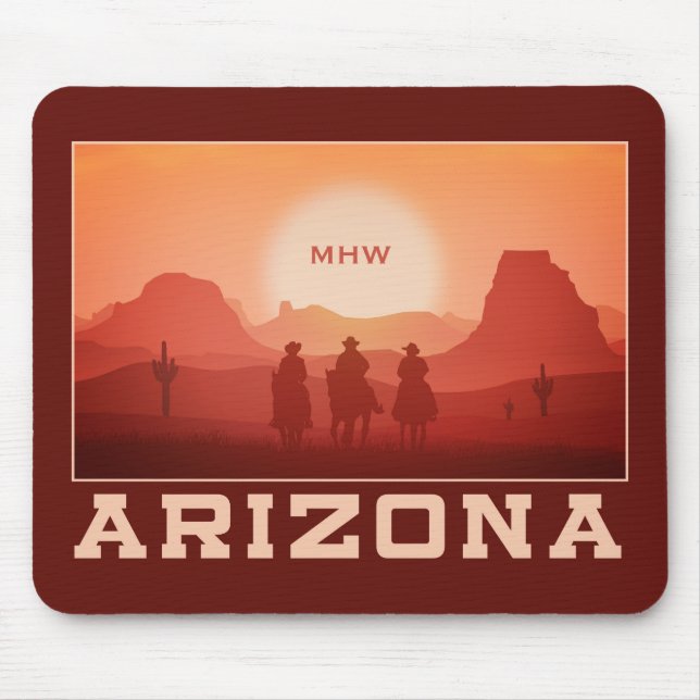 Arizona Sunset custom monogram mousepad (Front)