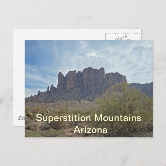 Arizona Superstition Mountains Photo Landscape Postcard (Front/Back)