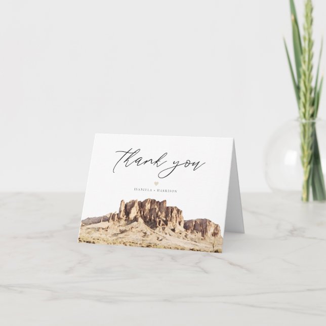 Arizona Superstition Mountains Thank You Card (Front)