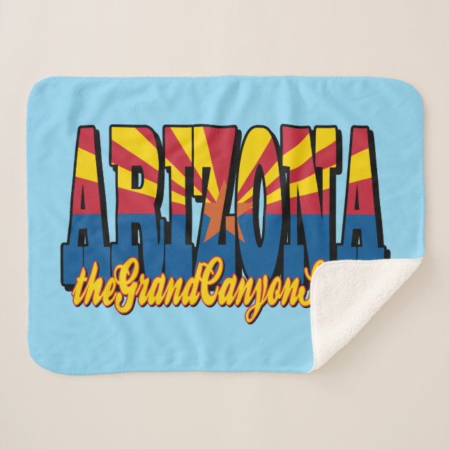 Arizona the Grand Canyon State Sherpa Blanket (Front (Horizontal))