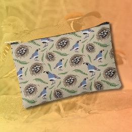 Arizona-Themed Hand-Drawn Gambel's Quail Pattern Accessory Pouch