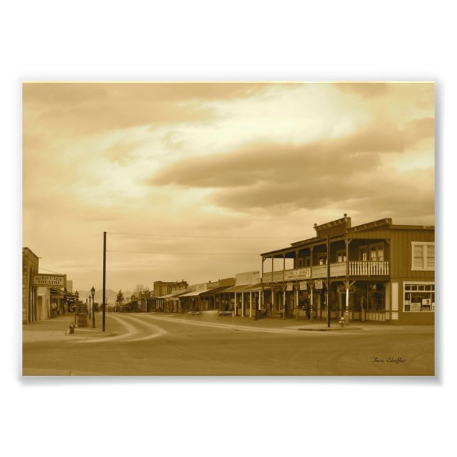 Arizona Tombstone Main Street Sepia Photo Print (Front)