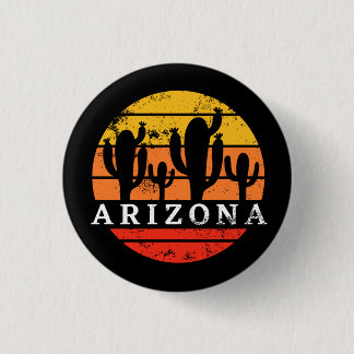 Arizona Tourist - Vintage Retro Cactus Gift 3 Cm Round Badge