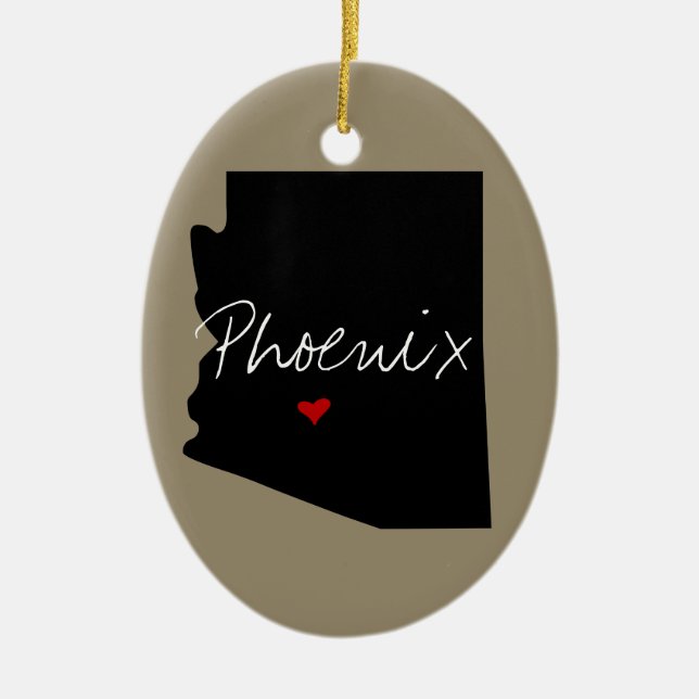 Arizona Town Ceramic Tree Decoration (Front)