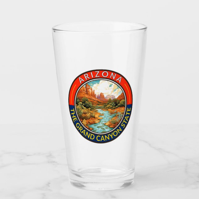 Arizona Travel Art Badge Glass (Front)
