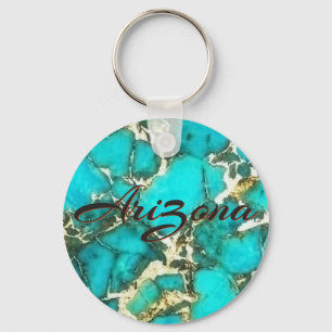 Arizona Turquoise with  Pyrite Matrix Key Ring