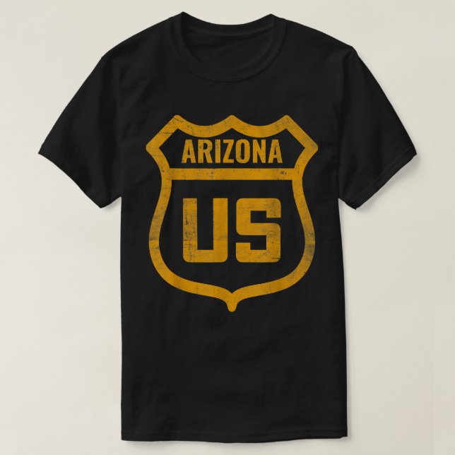 Arizona - US highway distressed weathered look roa T-Shirt (Design Front)