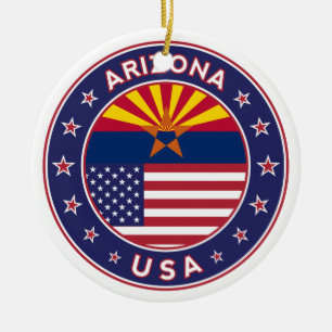 Arizona, USA states Ceramic Tree Decoration