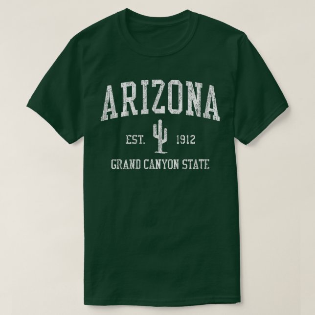 Arizona  Vintage Saguaro Cactus Sports Design Tee  (Design Front)