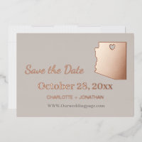 Arizona Wedding Save The Date Rose Gold