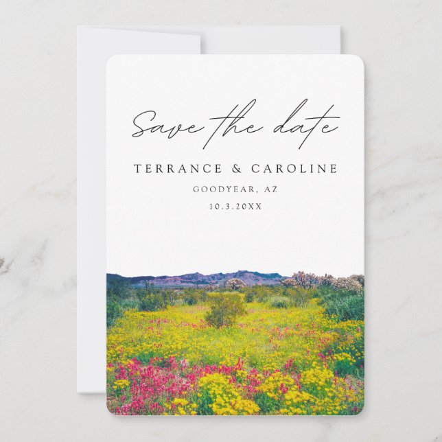 Arizona Wedding Wildflower Save the Date Invitation (Front)