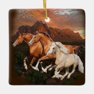 Arizona Wild horses Ceramic Ornament