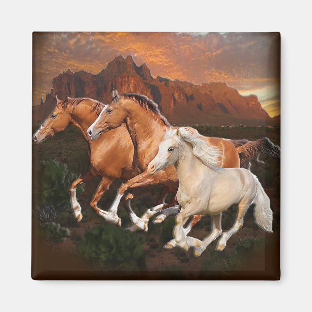 Arizona Wild horses Magnet (Front)