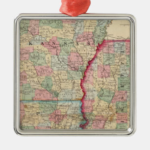 Ark, Miss, La Map by Mitchell Metal Tree Decoration