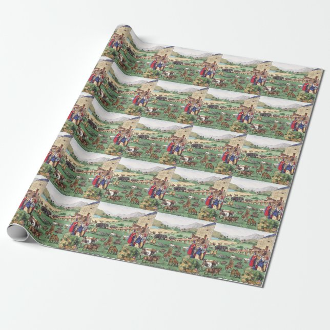 Ark of Noah with animals Wrapping Paper (Unrolled)