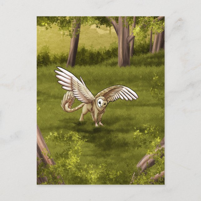 Arkaen - Barn Owl Gryphon Postcard (Front)