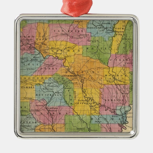 Arkansas 7 metal tree decoration (Front)