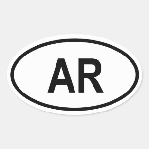 Arkansas "AR" Oval Sticker