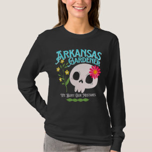 Arkansas Ar State Rebellious Gardener Cute Skull F T-Shirt