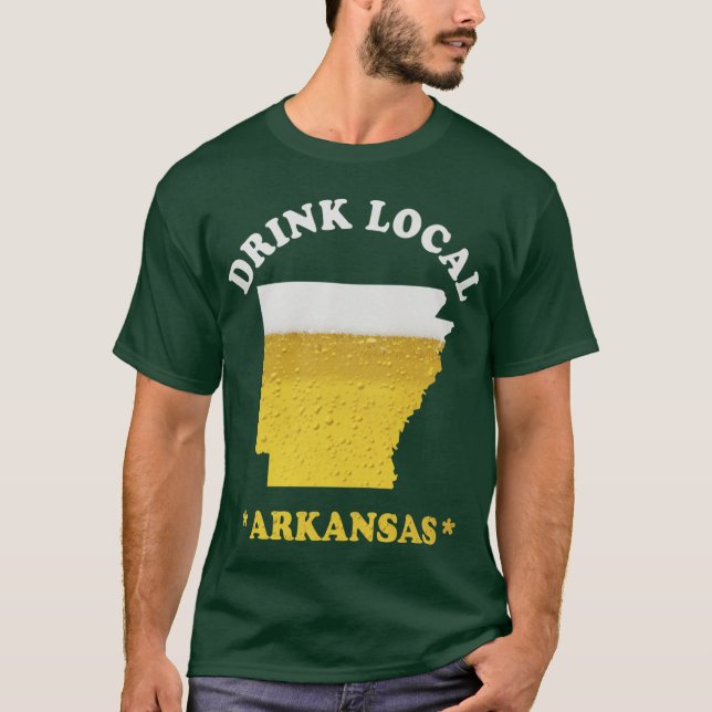 ARKANSAS Beer Map Drink Local Brewmaster Gift T-Shirt (Front)