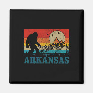 Arkansas Bigfoot Vintage Mountains Hiking Camping  Magnet