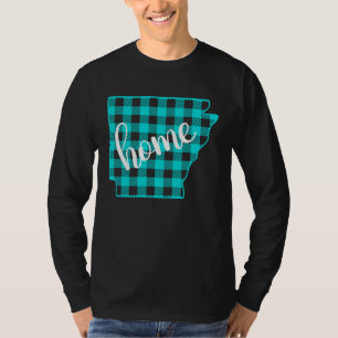 Arkansas Buffalo Plaid Home State Country Teal Wes T-Shirt