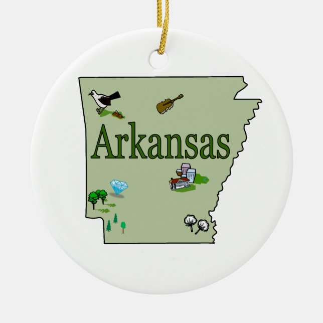 Arkansas Christmas Tree Ornament (Front)