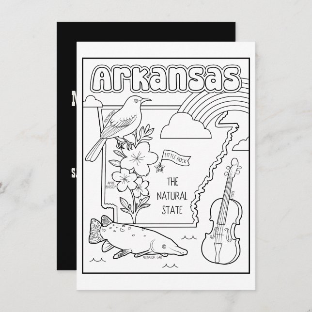 arkansas colour me collage invitation (Front/Back)