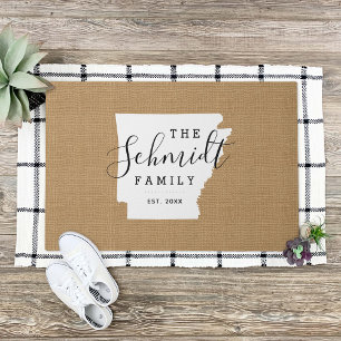 Arkansas Family Monogram State Doormat