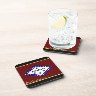 Arkansas flag coaster