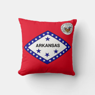 Arkansas flag cushion
