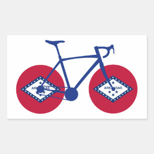 Arkansas Flag Cycling Rectangular Sticker