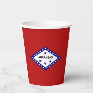 Arkansas flag paper cups