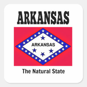 Arkansas flag, The Natural State Square Sticker