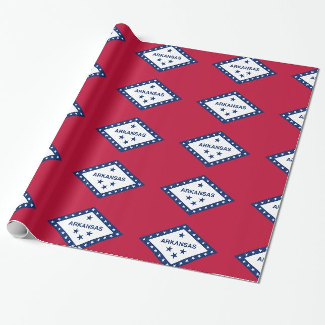 Arkansas flag wrapping paper (Unrolled)