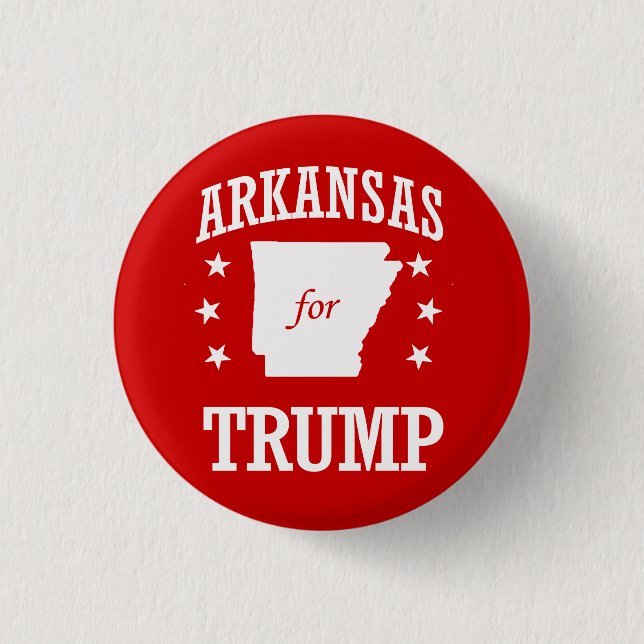 ARKANSAS FOR TRUMP 3 CM ROUND BADGE (Front)