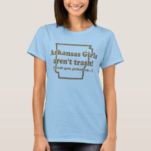 Arkansas Girls on Light Blue Babydoll T-Shirt