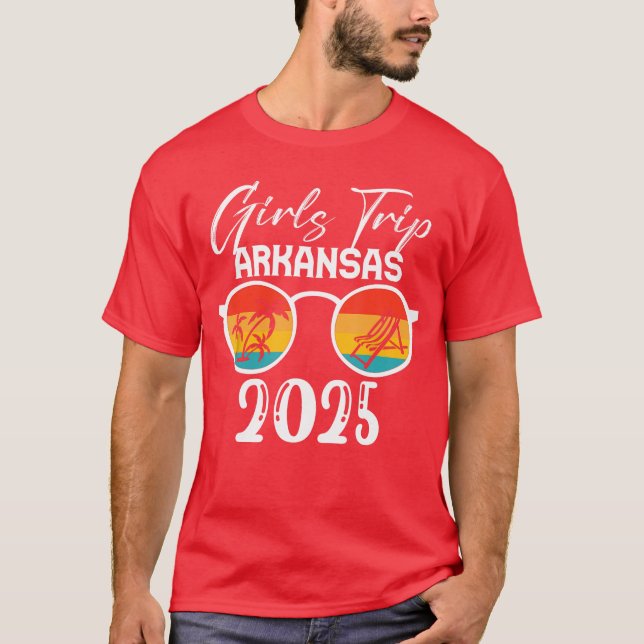 Arkansas Girls Trip 2025 Cute Beach Summer Vacatio T-Shirt (Front)