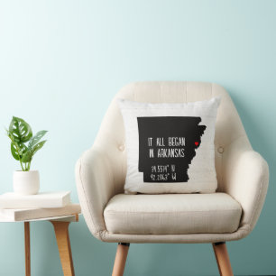 Arkansas GPS Coordinates with Heart Cushion