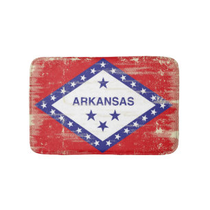 Arkansas grunge Flag Bath Mat