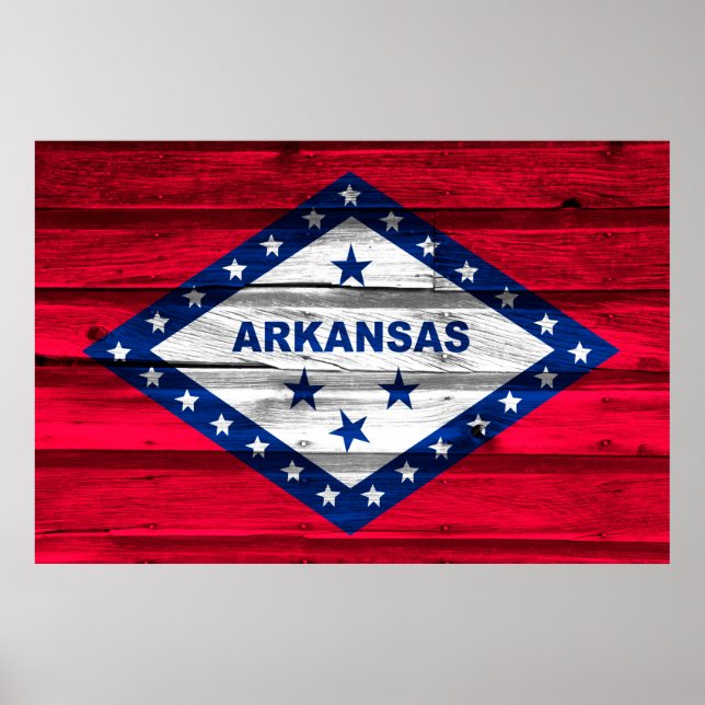 Arkansas Grunge State Flag Poster (Front)