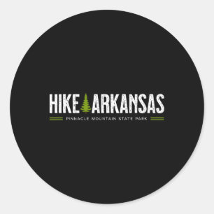 Arkansas Hike Pinnacle Mountain State Park Retro G Classic Round Sticker