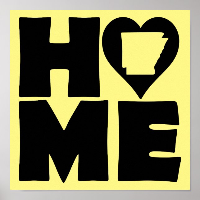 Arkansas Home Heart State Poster Sign (Front)