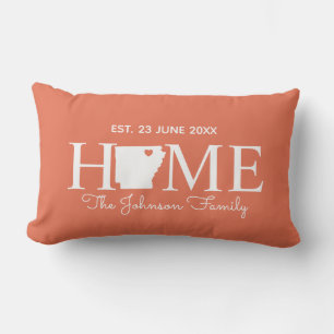 Arkansas home state map personalised family lumbar cushion